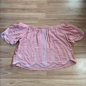 peach blouse